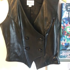 Black buttery soft leather vest.